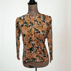 Merino Wool Garnet Hill Citrus Cardigan Women's Size S